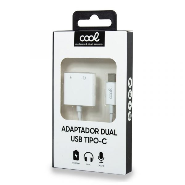 Adaptador Dual USB TIPO-C (Auriculares + Carga) Digital COOL - Imagen 3