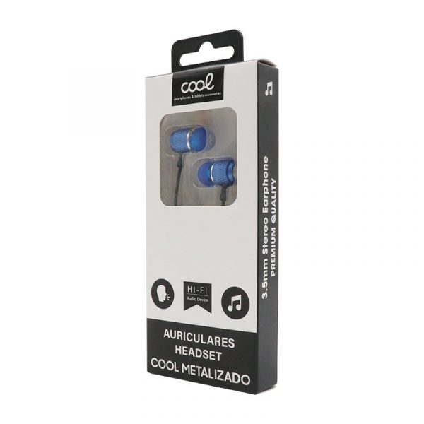 Auriculares 3,5 mm COOL Metalizado Stereo Con Micro Azul - Imagen 2