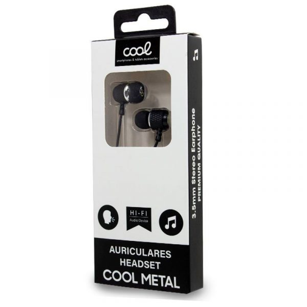Auriculares 3,5 mm COOL Metalizado Stereo Con Micro Negro - Imagen 2
