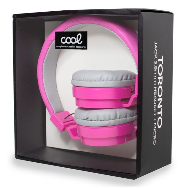 Auriculares Cascos Jack 3,5 mm COOL Toronto Con Micro Rosa - Imagen 3