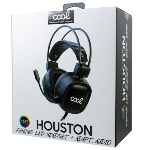 Auriculares Stereo PC / PS4 / PS5 / Xbox Gaming COOL Houston Iluminación + Adapt. Audio - Imagen 3