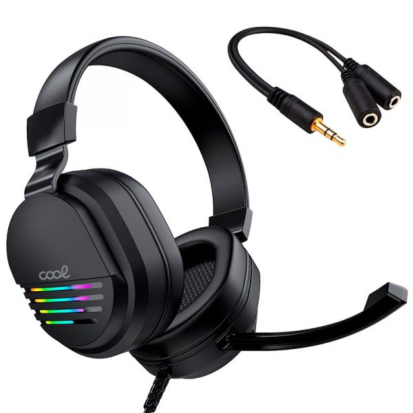 Auriculares Stereo PC / PS4 / PS5 / Xbox Gaming COOL Nitro Iluminación + Adapt. Audio - Imagen 2