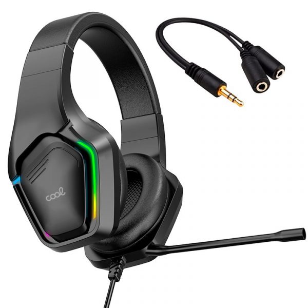 Auriculares Stereo PC / PS4 / PS5 / Xbox Gaming Led RGB COOL Genesis + Adapt. Audio - Imagen 2