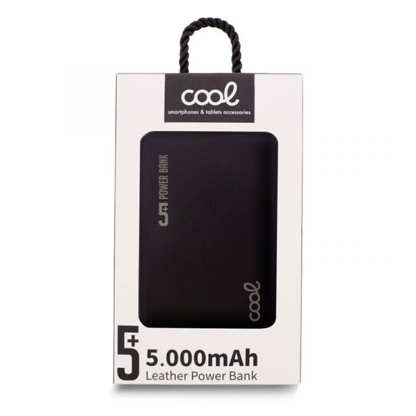 Bateria Externa Power Bank 5000 mAh COOL Leather Negro - Imagen 2