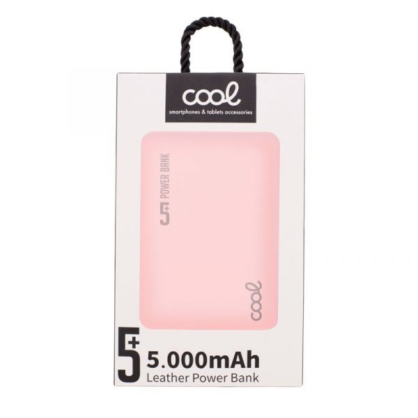 Bateria Externa Power Bank 5000 mAh COOL Leather Rosa - Imagen 2