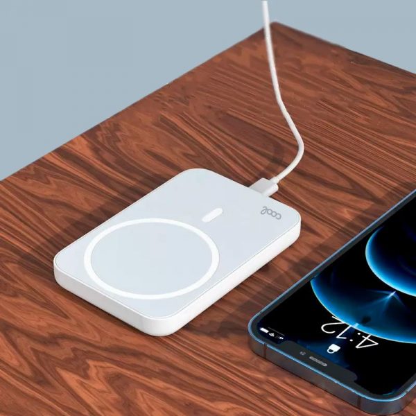 Bateria Externa Universal MAGNÉTICA Power Bank Qi 5000 mAh COOL Blanco - Imagen 3