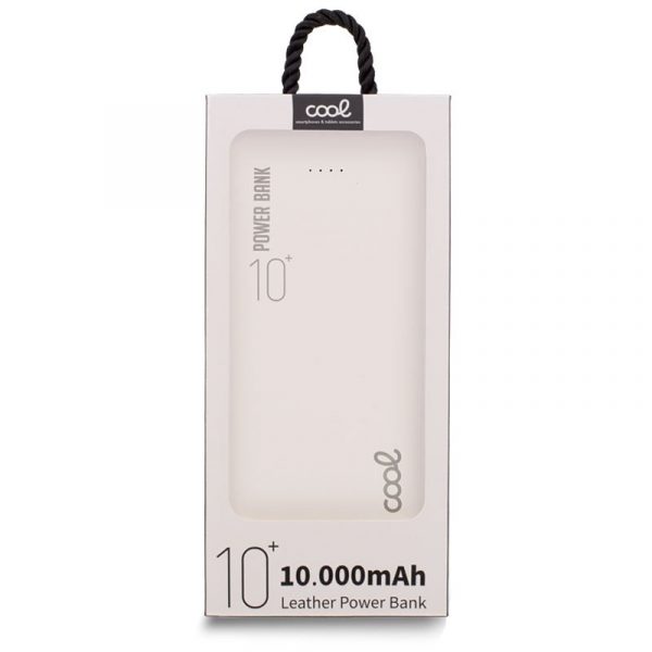 Bateria Externa Universal Power Bank 10.000 mAh (2 x usb / 2.1A) COOL Leather Blanco - Imagen 2