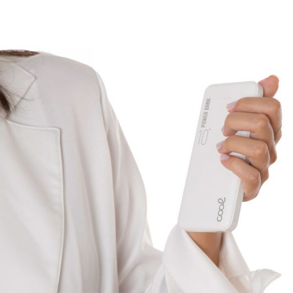 Bateria Externa Universal Power Bank 10.000 mAh (2 x usb / 2.1A) COOL Leather Blanco - Imagen 3