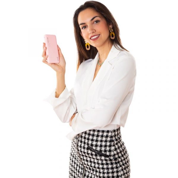 Bateria Externa Universal Power Bank 10.000 mAh (2 x usb / 2.1A) COOL Leather Rosa - Imagen 2