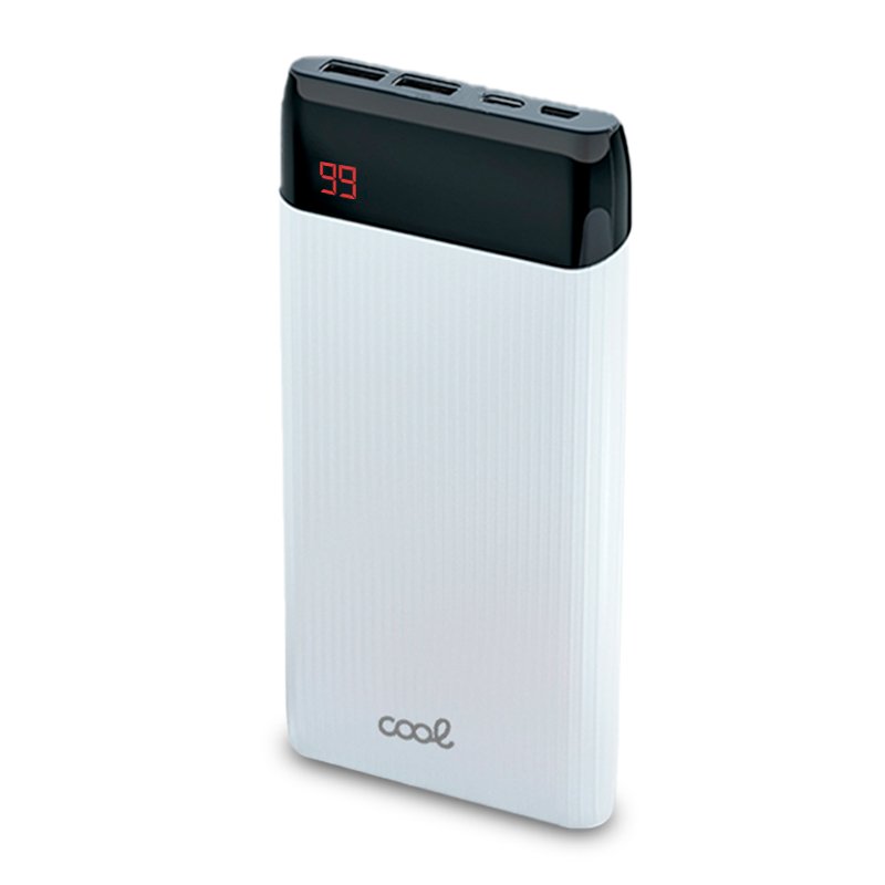 Bateria Externa Universal Power Bank 10.000 mAh (2 x usb / 2A) COOL Waves Blanco - Imagen 2