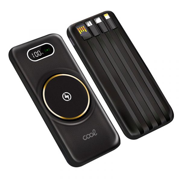 Batería Externa Universal Power Bank 10.000 mAh + Qi Carga Inalámbrica (4 conexiones) Negro - Imagen 3