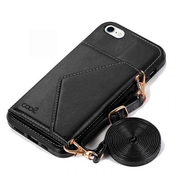 Carcasa COOL para iPhone 7 / 8 / SE (2020) / SE (2022) Colgante Wallet Negro - Imagen 3