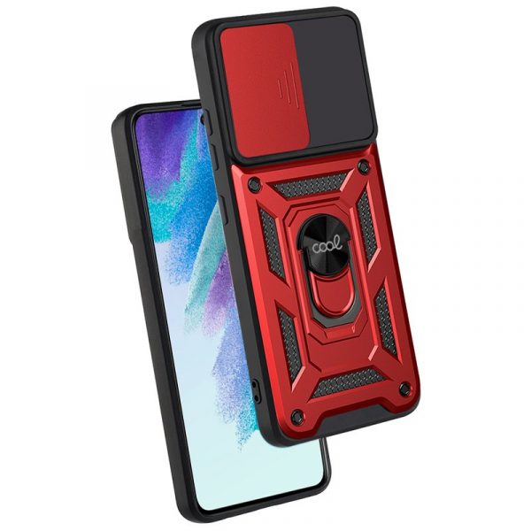 Carcasa COOL para Samsung G990B Galaxy S21 FE Hard Ring Rojo - Imagen 3