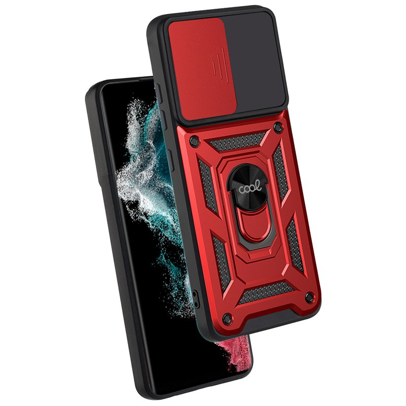 Carcasa COOL para Samsung S908 Galaxy S22 Ultra Hard Ring Rojo - Imagen 2