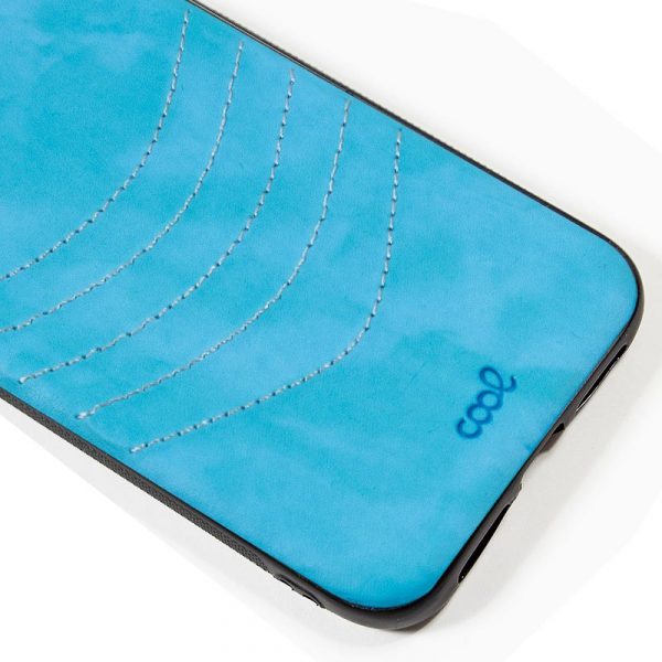 Carcasa COOL para Xiaomi Mi 9 Lite Leather Bordado Celeste - Imagen 2