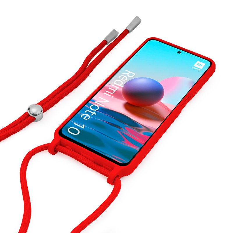 Carcasa COOL para Xiaomi Redmi Note 10 / Note 10s / Poco M5s Cordón Liso Rojo - Imagen 2