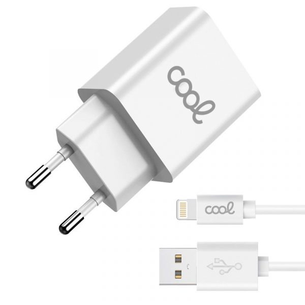 Cargador Red para iPhone COOL 2 x USB + Cable Lightning 1,2m (2.4 Amp) - Imagen 3