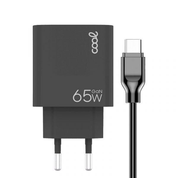 Cargador Red Universal Ultra Fast PD Tipo-C + USB COOL (65W + Cable Tipo-C) GaN Negro - Imagen 3