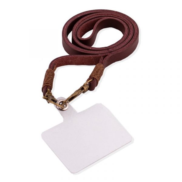 Cordón Colgante Polipiel COOL Universal con Tarjeta para Smartphone Marrón - Imagen 3