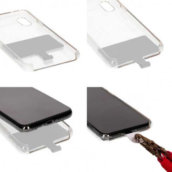 Cordón Colgante Polipiel COOL Universal con Tarjeta para Smartphone Rojo - Imagen 2