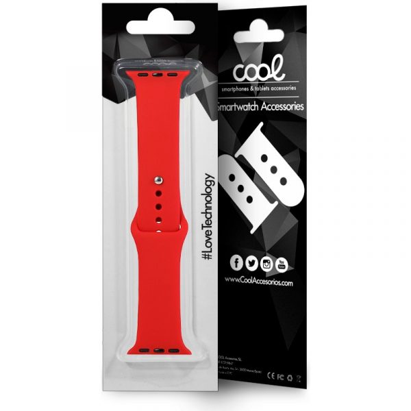 Correa COOL para Apple Watch Series 1 / 2 / 3 / 4 / 5 / 6 / 7 / 8 / SE (38 / 40 / 41 mm) Goma Rojo - Imagen 2