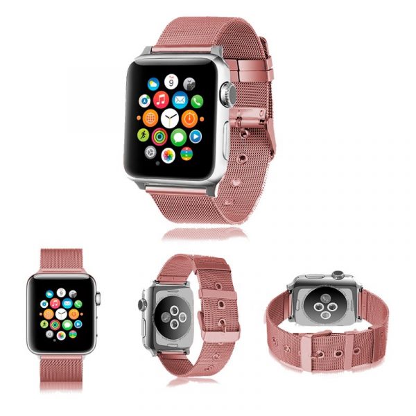 Correa COOL para Apple Watch Series 1 / 2 / 3 / 4 / 5 / 6 / 7 / 8 / SE (38 / 40 / 41 mm) Metal Rosa - Imagen 3