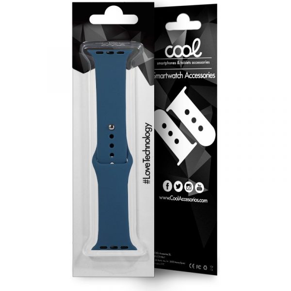 Correa COOL para Apple Watch Series 1 / 2 / 3 / 4 / 5 / 6 / 7 / 8 / SE (42 / 44 / 45 mm) Goma Azul - Imagen 2