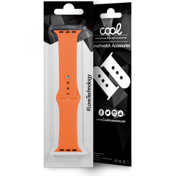 Correa COOL para Apple Watch Series 1 / 2 / 3 / 4 / 5 / 6 / 7 / 8 / SE (42 / 44 / 45 mm) Goma Coral - Imagen 2