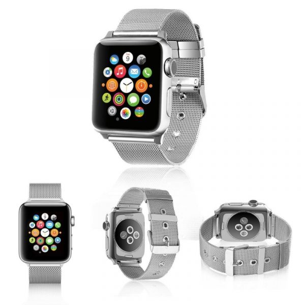 Correa COOL para Apple Watch Series 1 / 2 / 3 / 4 / 5 / 6 / 7 / 8 / SE (42 / 44 / 45 mm) Metal Plata - Imagen 3