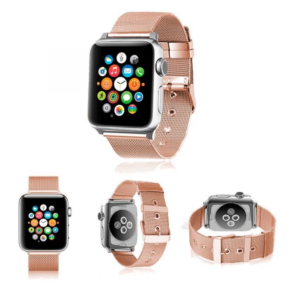 Correa COOL para Apple Watch Series 1 / 2 / 3 / 4 / 5 / 6 / 7 / 8 / SE (42 / 44 / 45 mm) Metal Rose Gold - Imagen 3