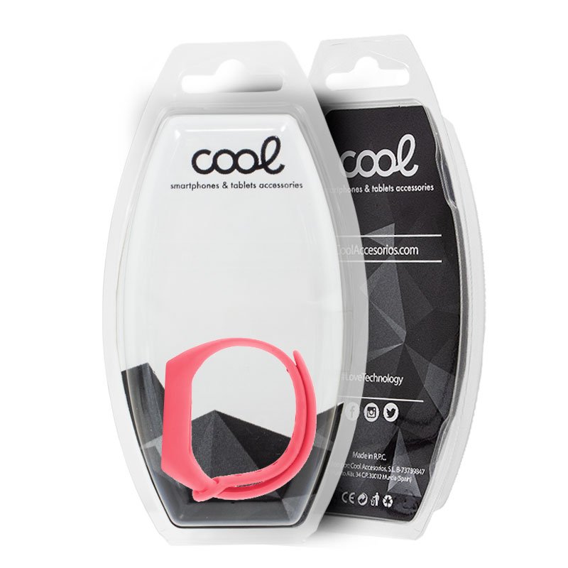Correa COOL para Xiaomi Mi Band 5 / 6 / 7 / Amazfit Band 5 Liso Rosa - Imagen 2
