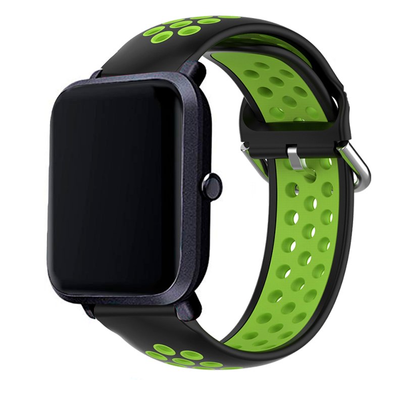 Correa Universal 20mm Amazfit Bip / GTS / Bip Lite / Huawei / Samsung / COOL Goma Negro-Verde - Imagen 2