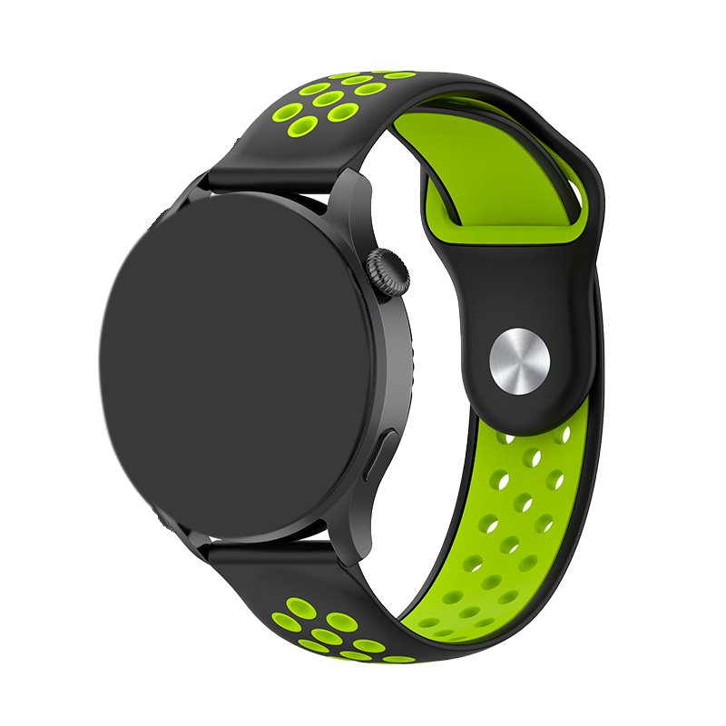Correa Universal 22mm Amazfit GTR / Stratos / Huawei / Samsung / COOL Goma Negro-Verde - Imagen 2