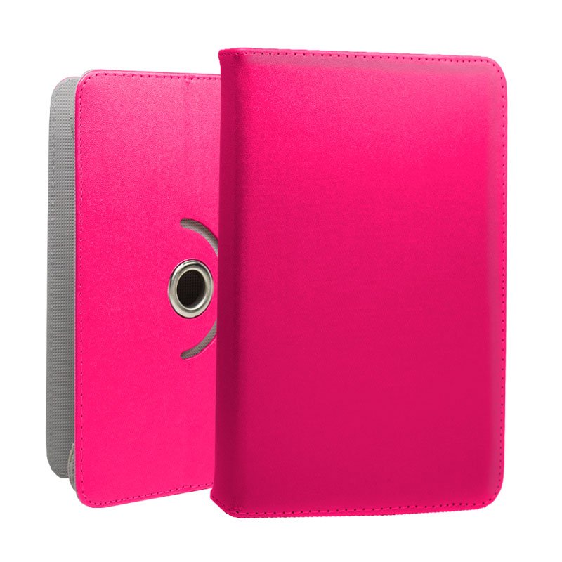 Funda COOL Ebook / Tablet 7 pulg Polipiel Rosa Giratoria - Imagen 3