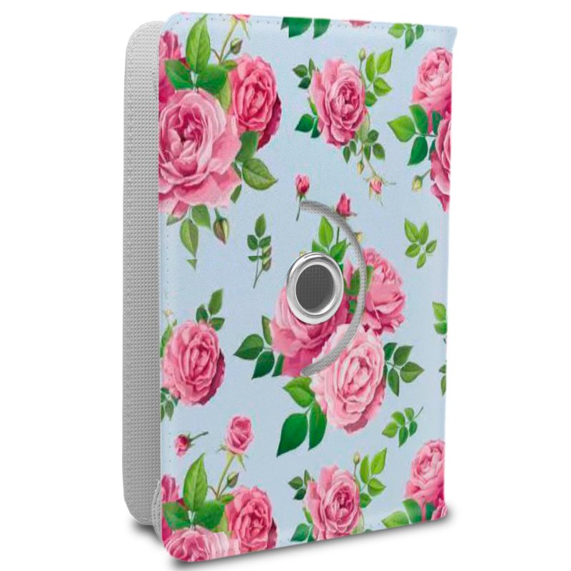 Funda COOL Ebook / Tablet 9.7 - 10.3 pulg Polipiel Rosas Giratoria (Panorámica) - Imagen 2