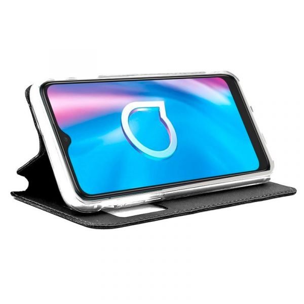Funda COOL Flip Cover para Alcatel 1SE (2020) / Alcatel 1SE (2021) Liso Negro - Imagen 2