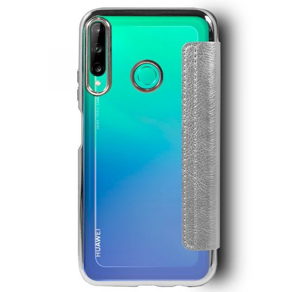 Funda COOL Flip Cover para Huawei P40 Lite E Leather Plata - Imagen 2
