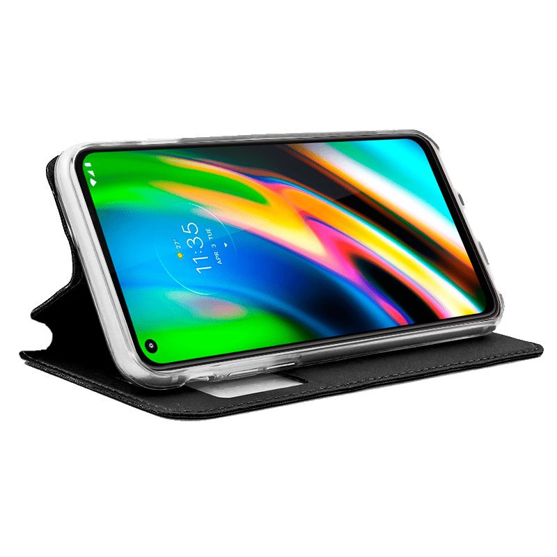 Funda COOL Flip Cover para Motorola Moto G9 Plus Liso Negro - Imagen 2