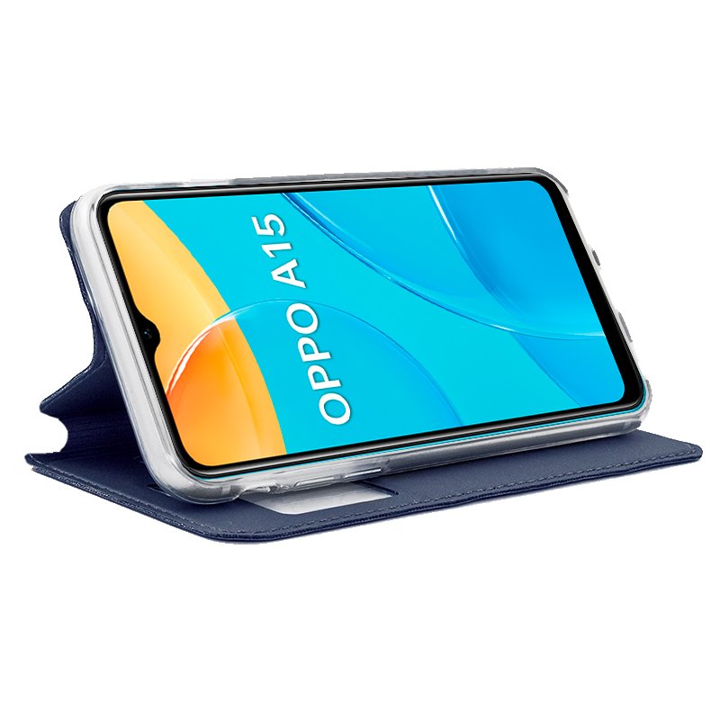 Funda COOL Flip Cover para Oppo A15 / A15s Liso Azul - Imagen 2