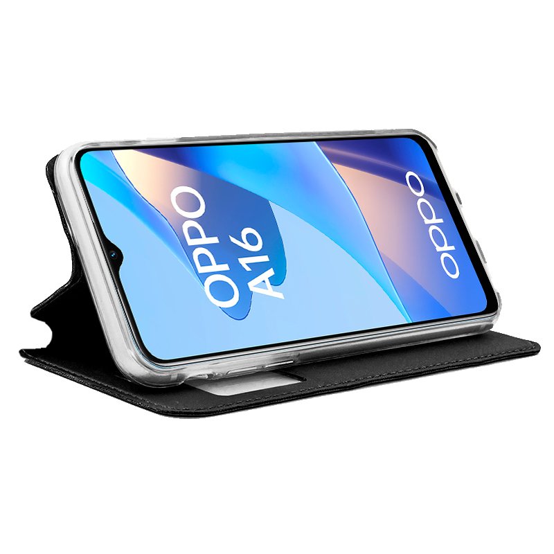 Funda COOL Flip Cover para Oppo A16 / A16s / A54s Liso Negro - Imagen 2