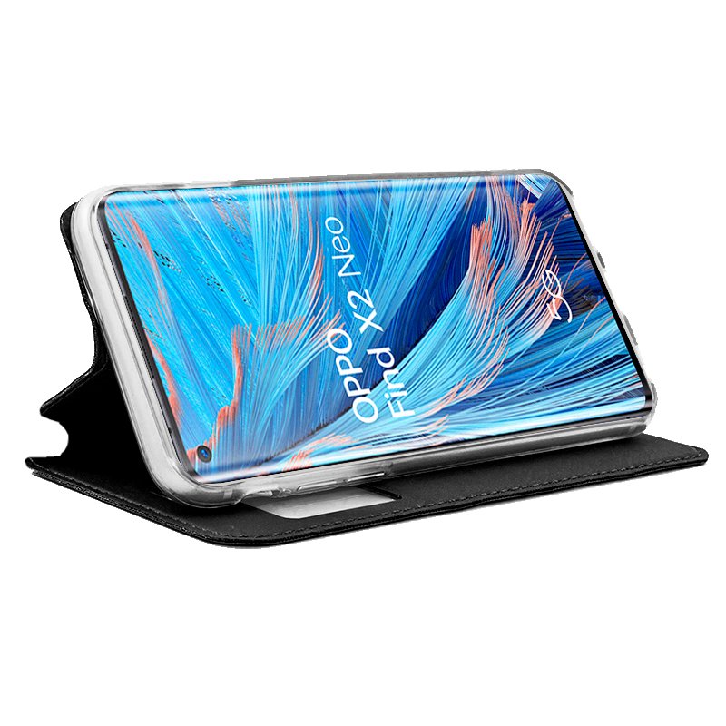 Funda COOL Flip Cover para Oppo Find X2 Neo Liso Negro - Imagen 2