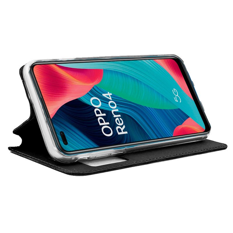 Funda COOL Flip Cover para Oppo Reno 4 Liso Negro - Imagen 2