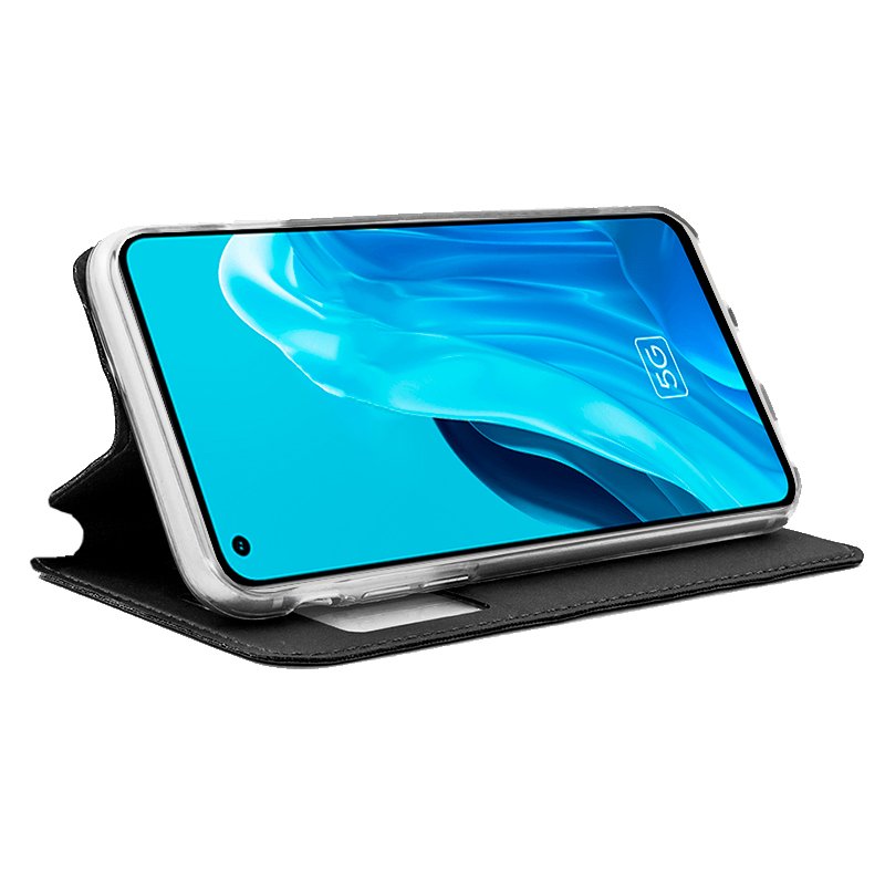 Funda COOL Flip Cover para Oppo Reno 8 Lite 5G Liso Negro - Imagen 2