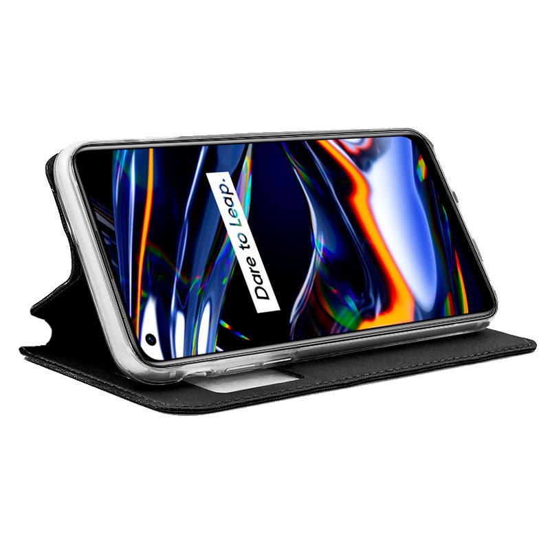 Funda COOL Flip Cover para Realme 7 Pro Liso Negro - Imagen 2
