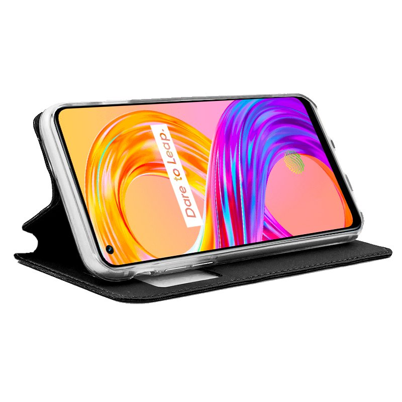 Funda COOL Flip Cover para Realme 8 / 8 Pro Liso Negro - Imagen 2