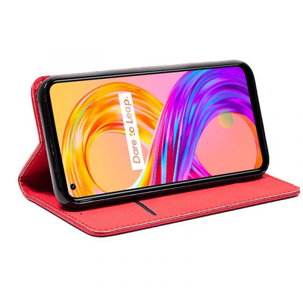 Funda COOL Flip Cover para Realme 8 / 8 Pro Liso Rojo - Imagen 2