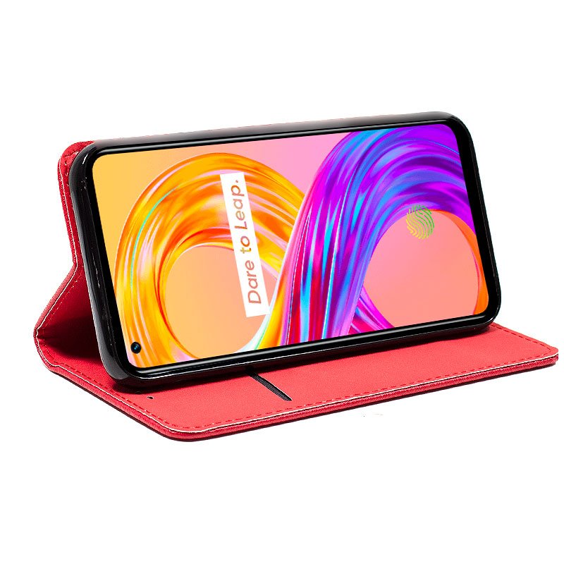 Funda COOL Flip Cover para Realme 8 / 8 Pro Liso Rojo - Imagen 2
