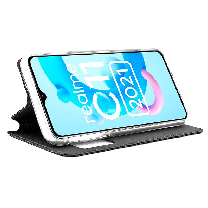 Funda COOL Flip Cover para Realme C11 2021 Liso Negro - Imagen 2