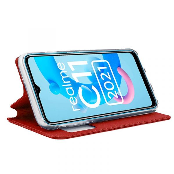 Funda COOL Flip Cover para Realme C11 2021 Liso Rojo - Imagen 2