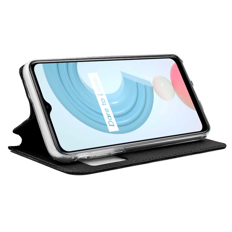 Funda COOL Flip Cover para Realme C21 Liso Negro - Imagen 2